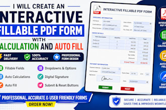 create an interactive fillable PDF form with calculation and auto fill online