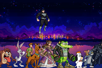 create 2d video game and fighting game pixel art