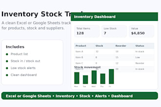 create an excel inventory and stock tracker