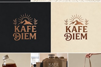 design a premium logo and brand identity for coffee shops and cafes