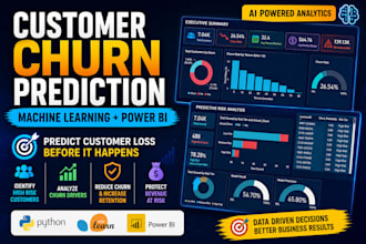 build a customer churn prediction model using machine learning and power
