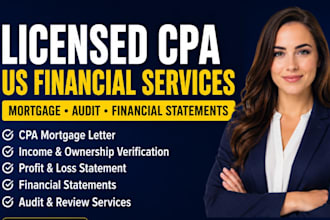 attest US CPA mortgage letter, income verification CPA audit financial statement