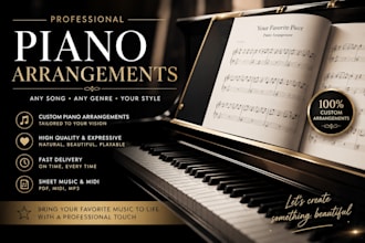 make an arrangement for piano of any musical piece