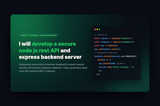 develop a secure node js rest API and express backend server