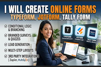 design online form in tally form, jot form or type form