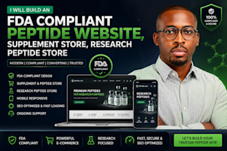 build an fda compliant peptide website, supplement store, research peptide store