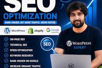 seo optimization for wordpress, shopify and google rankings