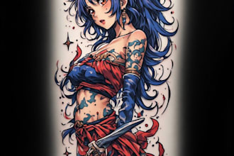 do an japanese traditional tatto art style