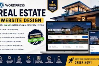design wordpress real estate website with idx mls integration  property listing
