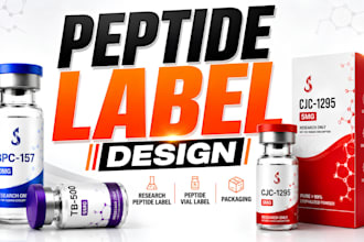 do product label design research peptide label, peptide vial label and packaging