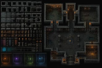 do pixel tilemap dungeon tileset godot tilemap rpg pixel map design game asset