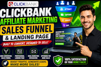 create clickbank affiliate marketing sales funnel and landing page