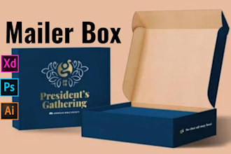 create mailer box design, subscription box, packaging box design with 3d mockup