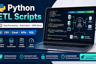 create python etl scripts for data processing, automation