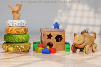 create a custom 3d wooden toy pack for your game