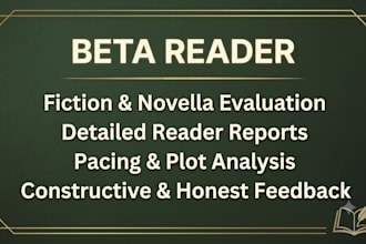 beta read your fiction manuscript and provide a detailed reader report
