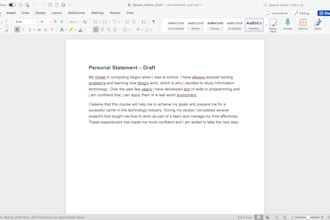 proofread, improve essays or report for grammar and clarity