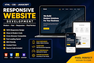 convert figma, PSD, xd, PDF, image to responsive HTML CSS javascript website