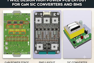 design high power pcb layout for gan sic converters and bms, and low emi
