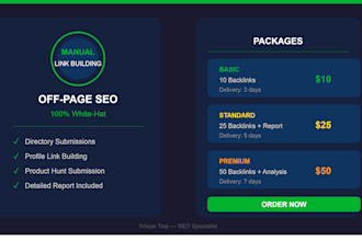 do manual link building and directory submissions for your website
