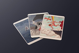 design custom dark expressionist tarot cards or full deck