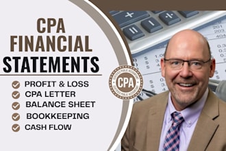 prepare CPA letter, CPA financial audit and verify as licensed CPA