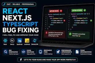 fix bugs in your react nextjs or typescript app