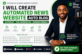 create wordpress autoblog, automated news website, RSS aggregator blog