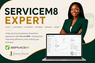 set up servicem8, automate, manage service m8 account and design custom form
