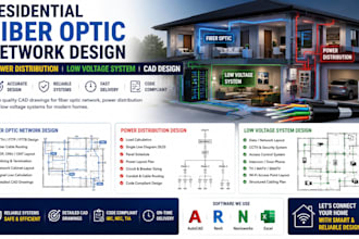 residential fiber optic network design power distribution low voltage system cad