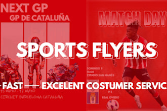 design sports flyers, for football, motorsport, basketball