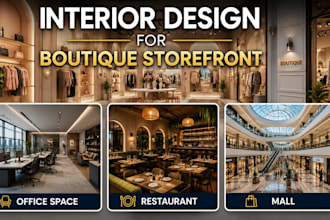 do interior design for boutique storefront, office space, restaurant and mall