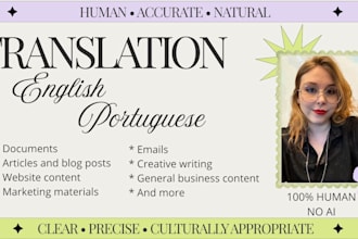 provide human english to portuguese translation