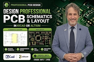 design professional pcb schematics and pcb layout in kicad or altium pcb design