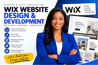 build wix website design, wix development, wix studio, redesign landing page