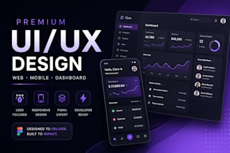 create ui ux design, saas dashboard design in figma or web app design
