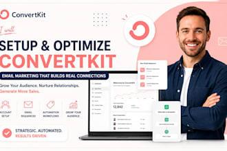 setup convertkit email marketing, automation, kit landing page and newsletter