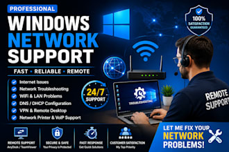 troubleshoot windows network and internet issues remotely