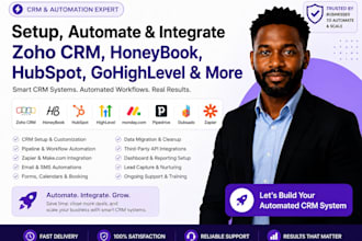 setup zoho CRM monday com hubspot CRM zapier integration dubsado 17hat honeybook