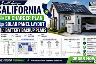 design california ev charger plan solar panel layout battery backup plans