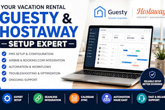 set up guesty and hostaway for vacation rentals