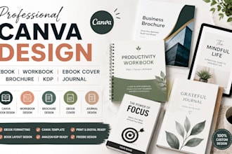 canva ebook design workbook design ebook cover brochure design KDP journal