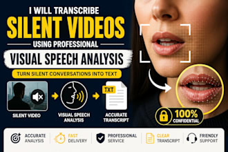 transcribe silent videos using professional visual speech analysis