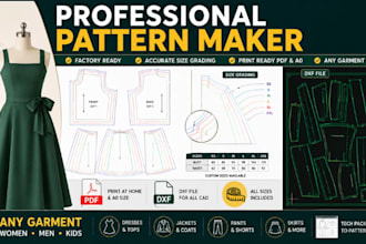 create sewing pattern PDF pattern grading for clothing and apparel dxf