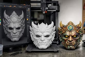3d mask 3d helmet cosplay mask halloween mask oni mask anime mask wearable armor