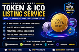 do token promotion by submitting token listing coin listing and ico listing