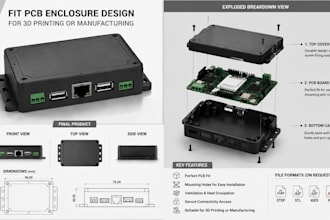 design pcb enclosure, case and housing for 3d printing or manufacturing