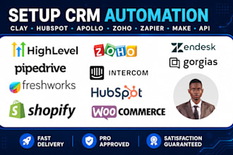 setup CRM automation clay hubspot apollo zoho zapier make API