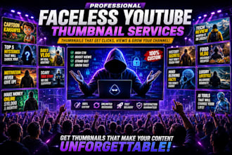 design a faceless youtube thumbnail for your channel