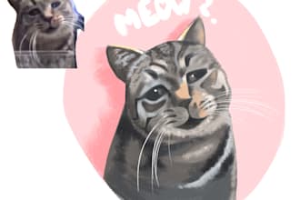 draw custom pet cartoon illustration